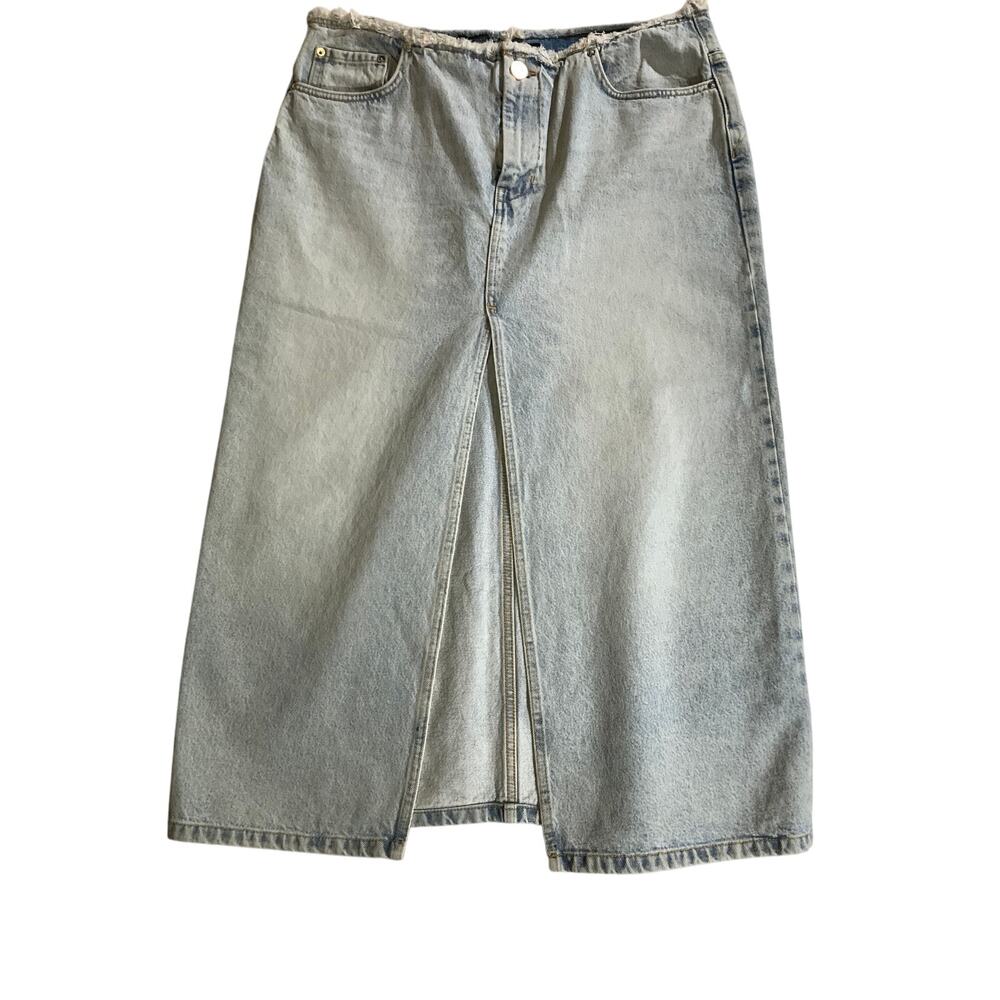 All Saints- Honor Frayed Denim Maxi Skirt - Size 10 - NWT